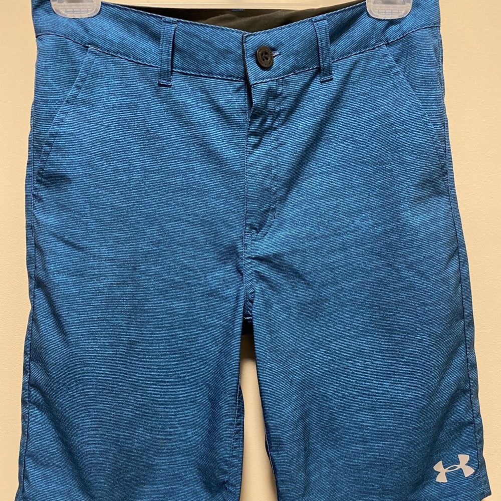 Boys Under Armour Performance Knit Shorts Blue Size 14